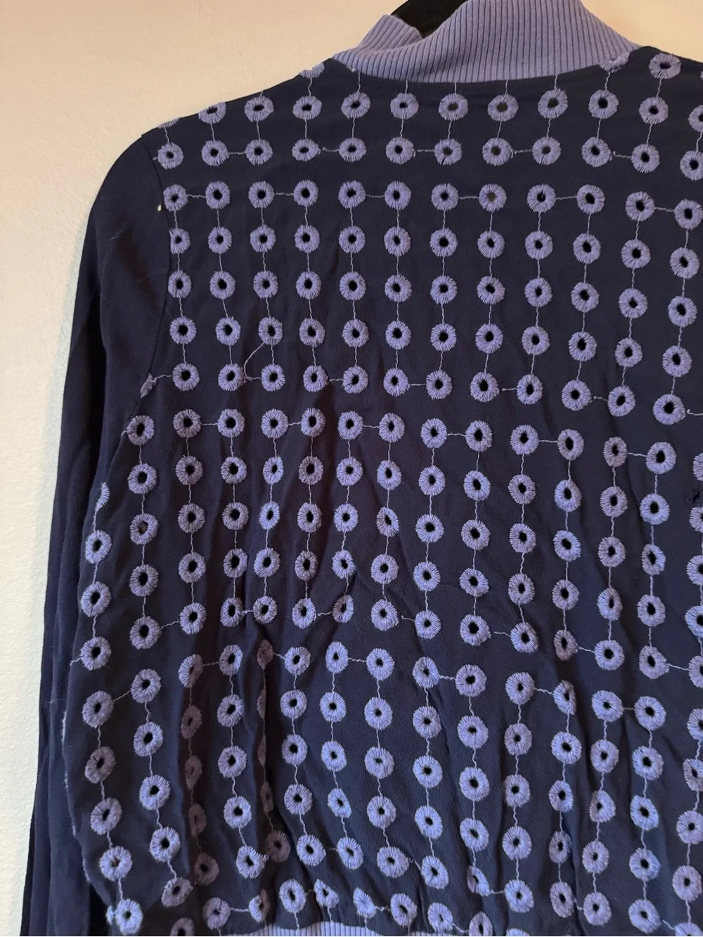 AMADI Navy and Periwinkle Bomber Jacket - Picture 9 of 9